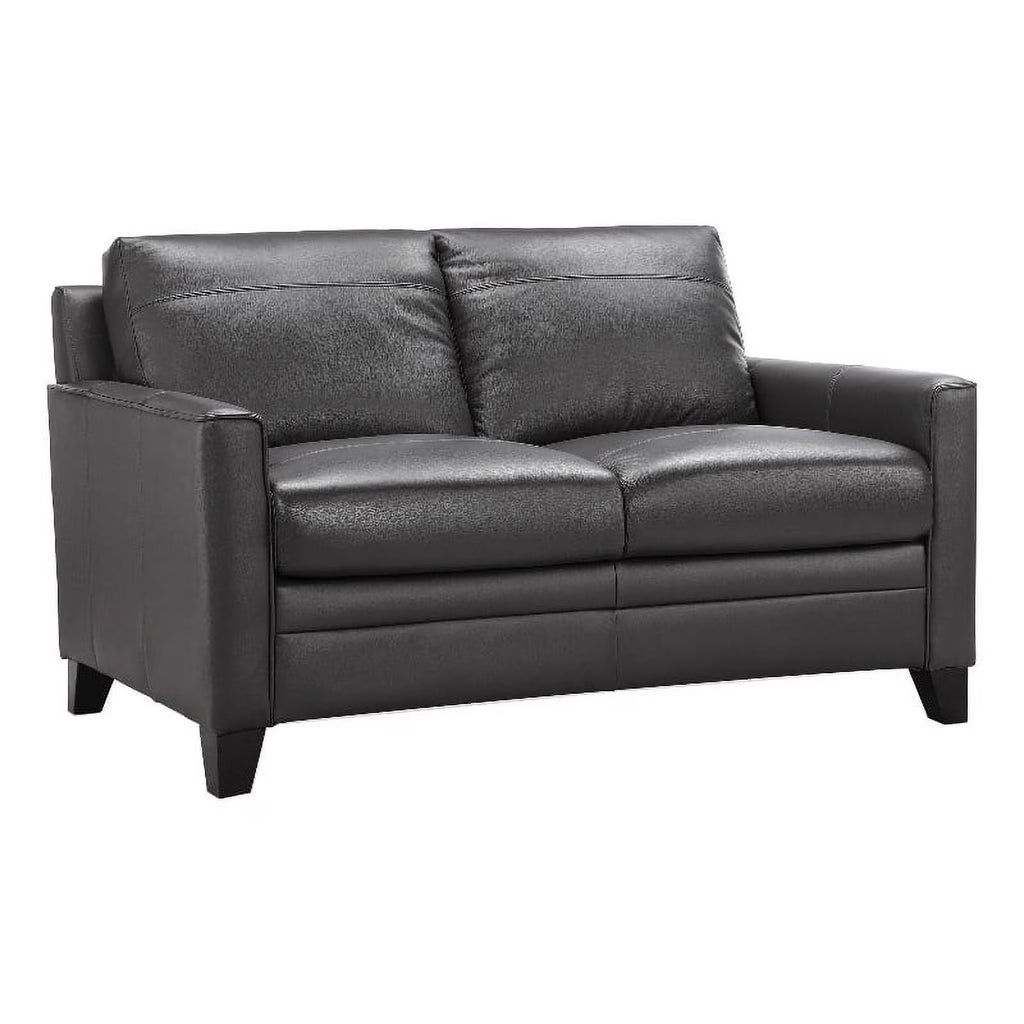 Charcoal Genuine Leather Loveseat L61547
