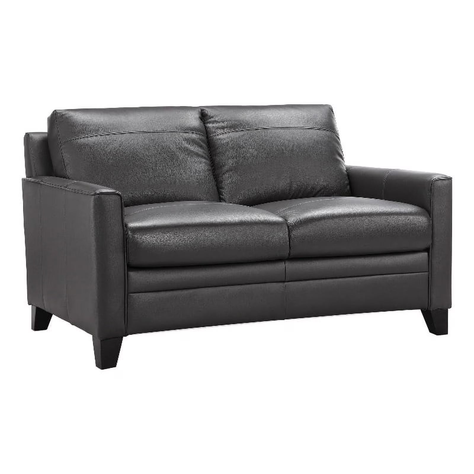 Charcoal Genuine Leather Loveseat L61547