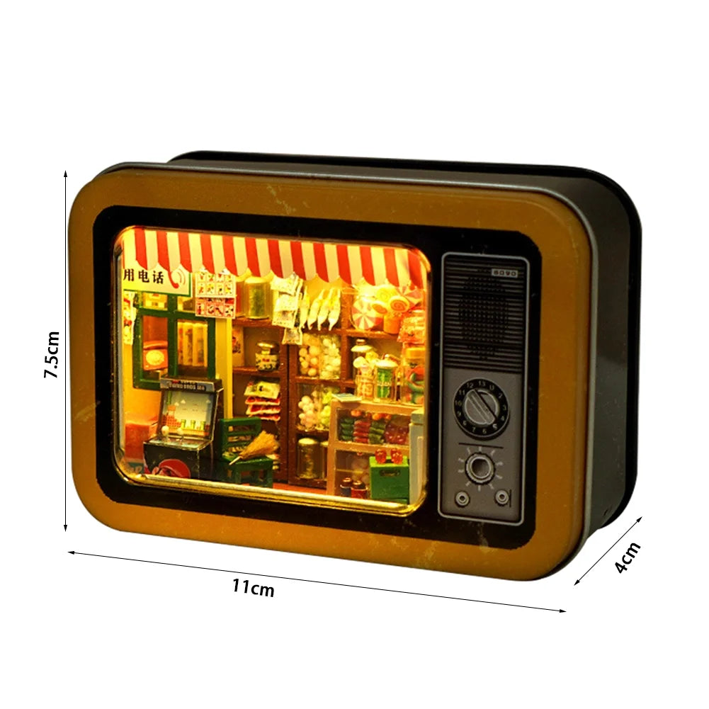 DIY Box Theater Wood Doll House Kit Mini Furniture Casa Roombox Toy Q11399