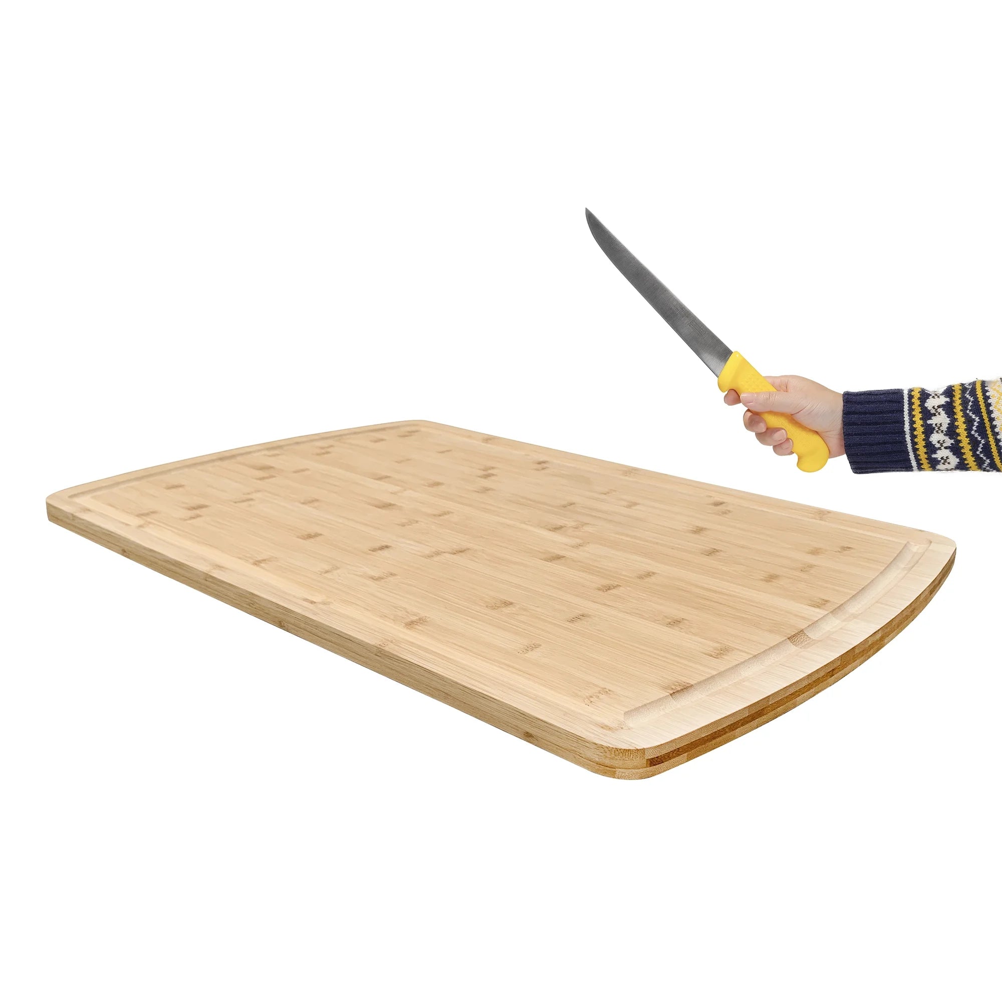 Bamboo Cutting Board with Stainless Steel Chef Knife Y9510