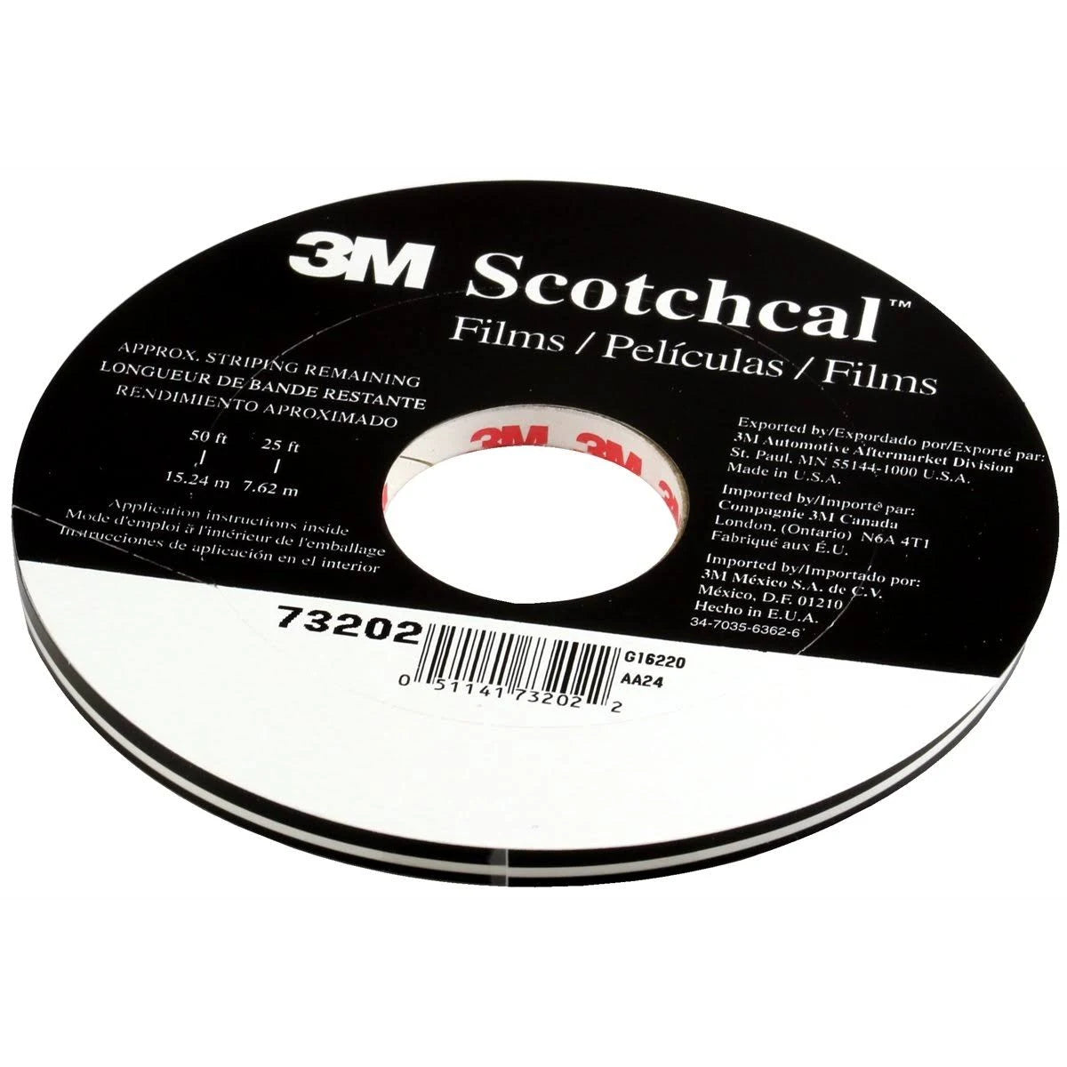1/4x22 x 150& Black Striping Tape D35593