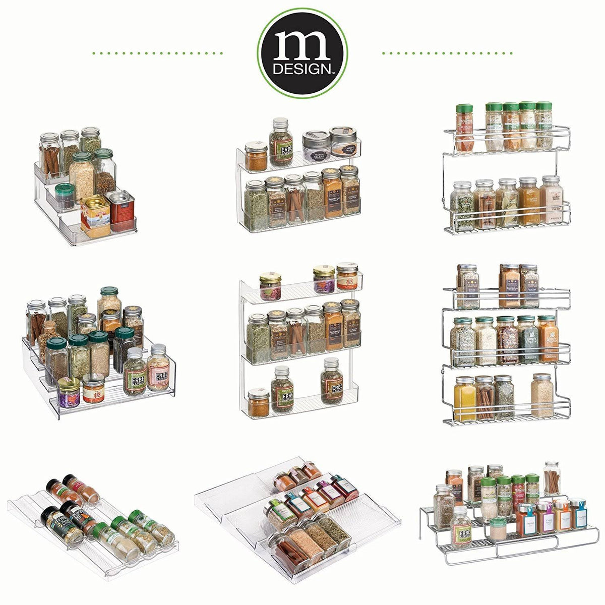 Plastic Spice Rack Caddy Kitchen Food Storage Rack D591687