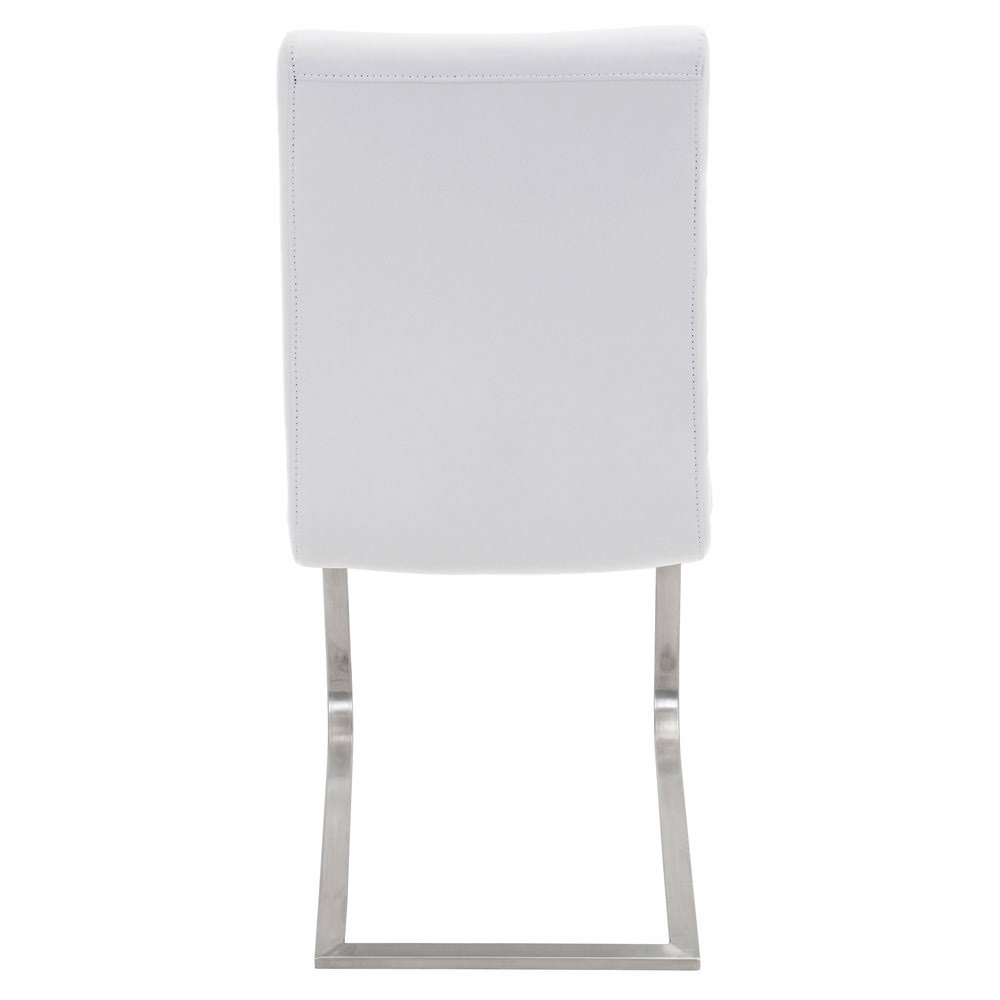 White Leather Dining Chair Set of 2 L7231