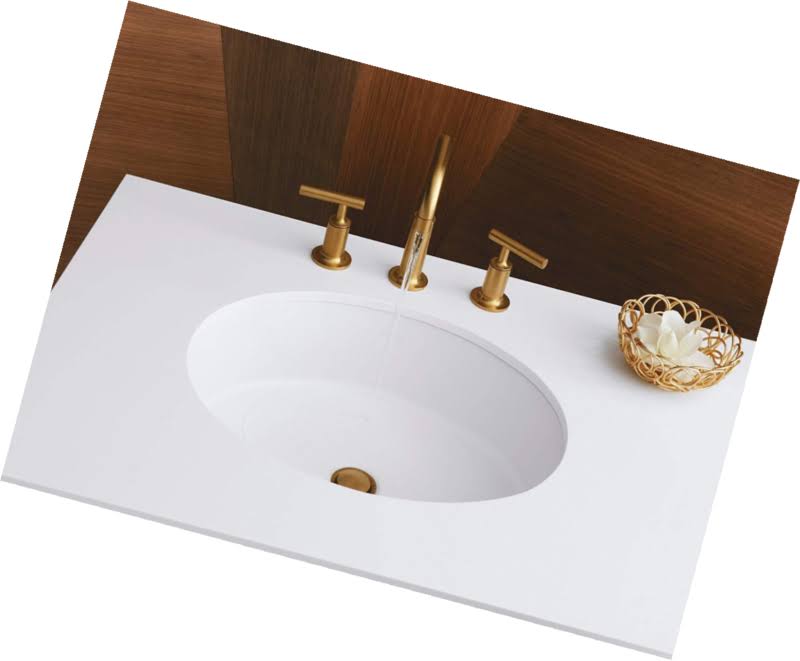 White Oval Undermount Bathroom Sink B6061