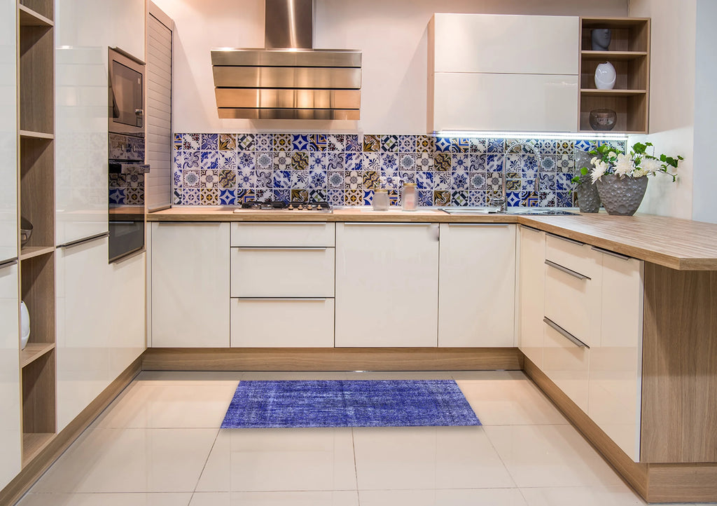Blue Oriental Rectangle Area Rug A268