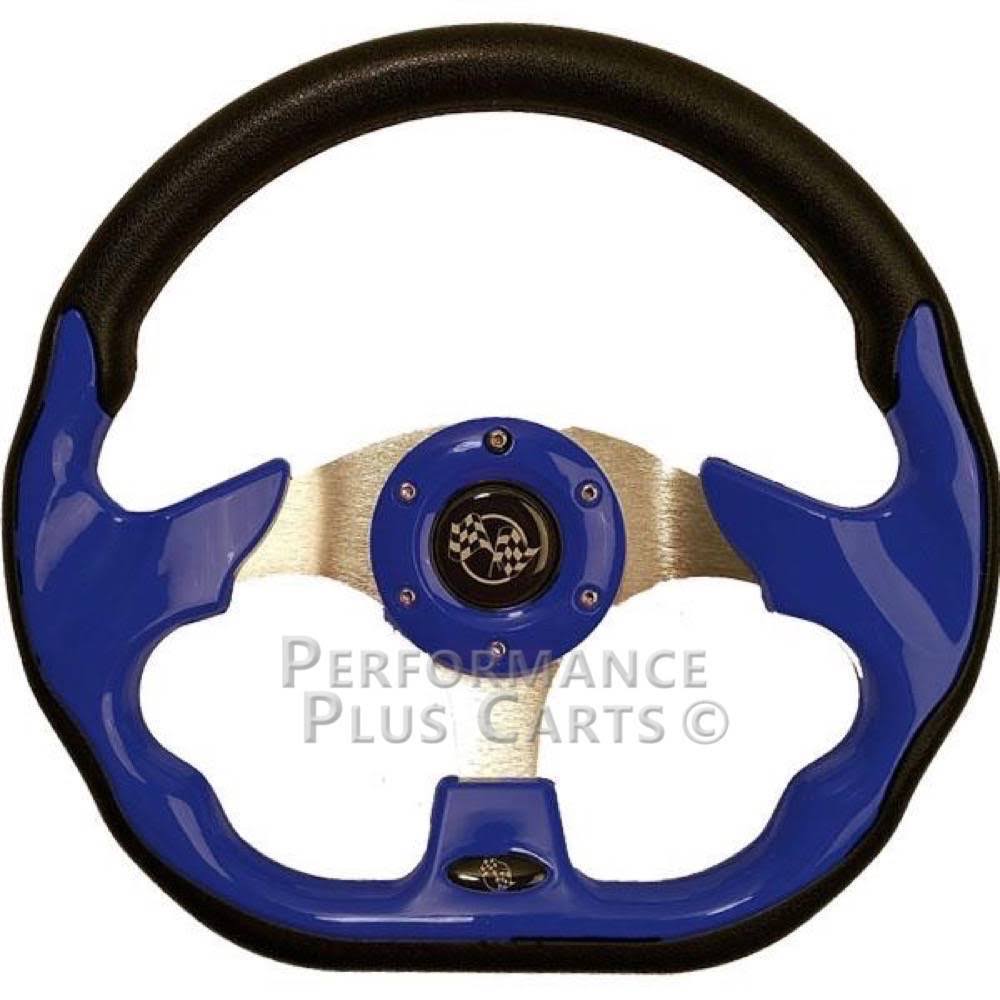 Blue 12.5x22 Golf Cart Steering Wheel with Black Adapter Hub I679919