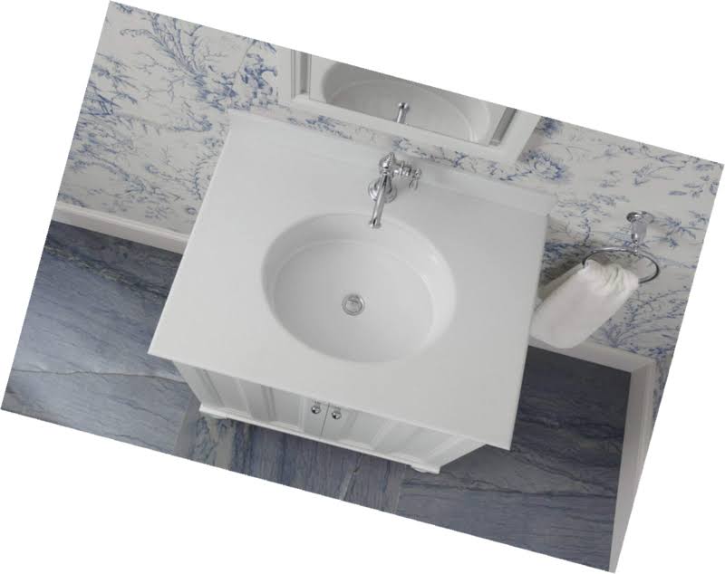 White Oval Undermount Bathroom Sink B6061