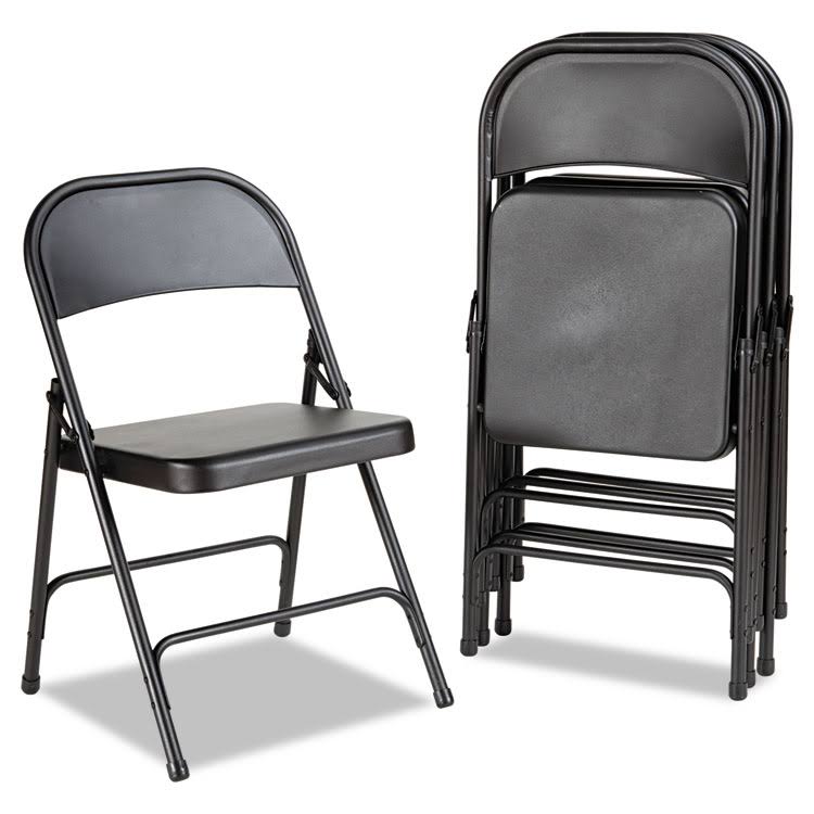 Graphite Steel Folding Chair, 4/Carton N364242
