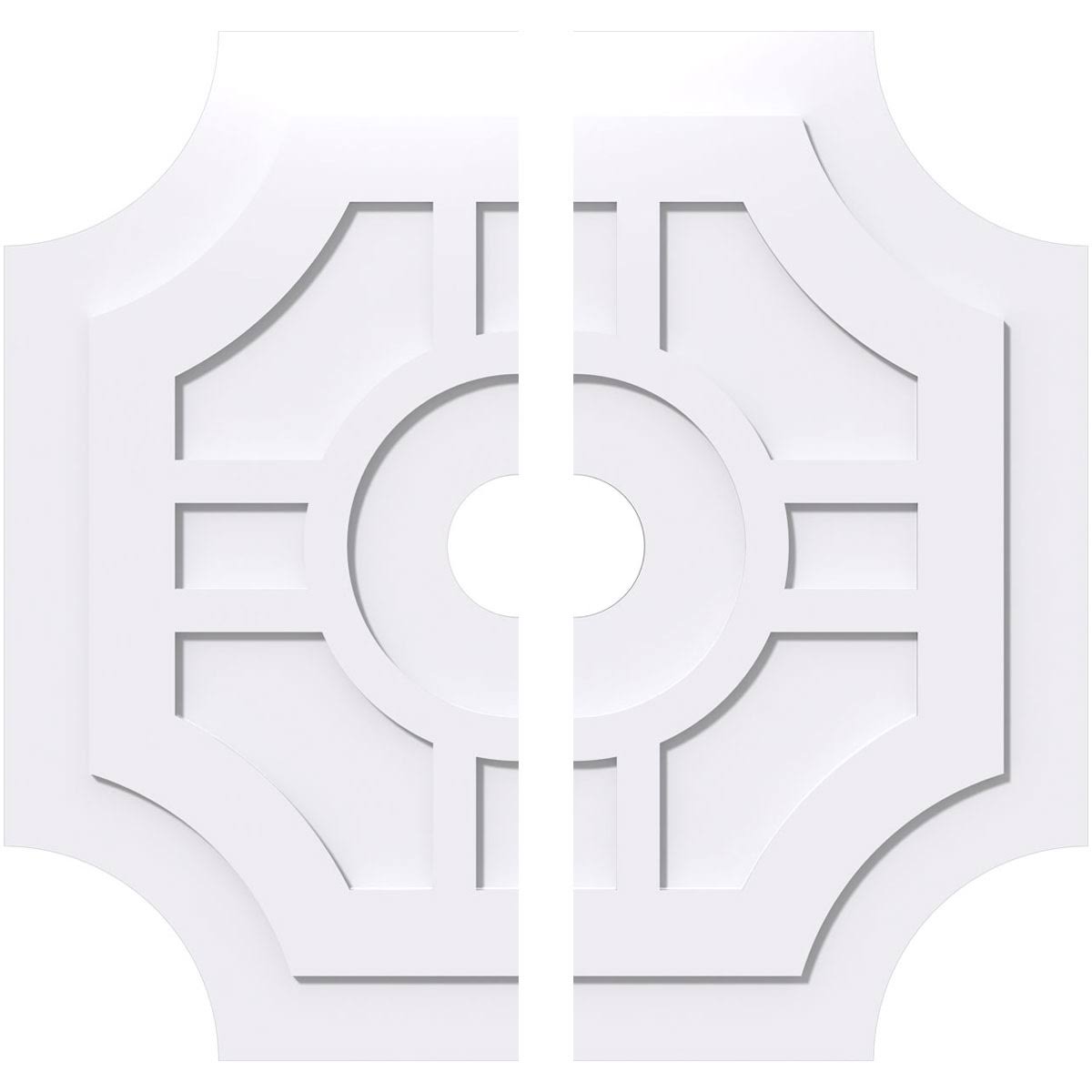 Contemporary PVC Ceiling Medallion (36x22OD x 5x22ID x 12x22C - Two Piece) D2122