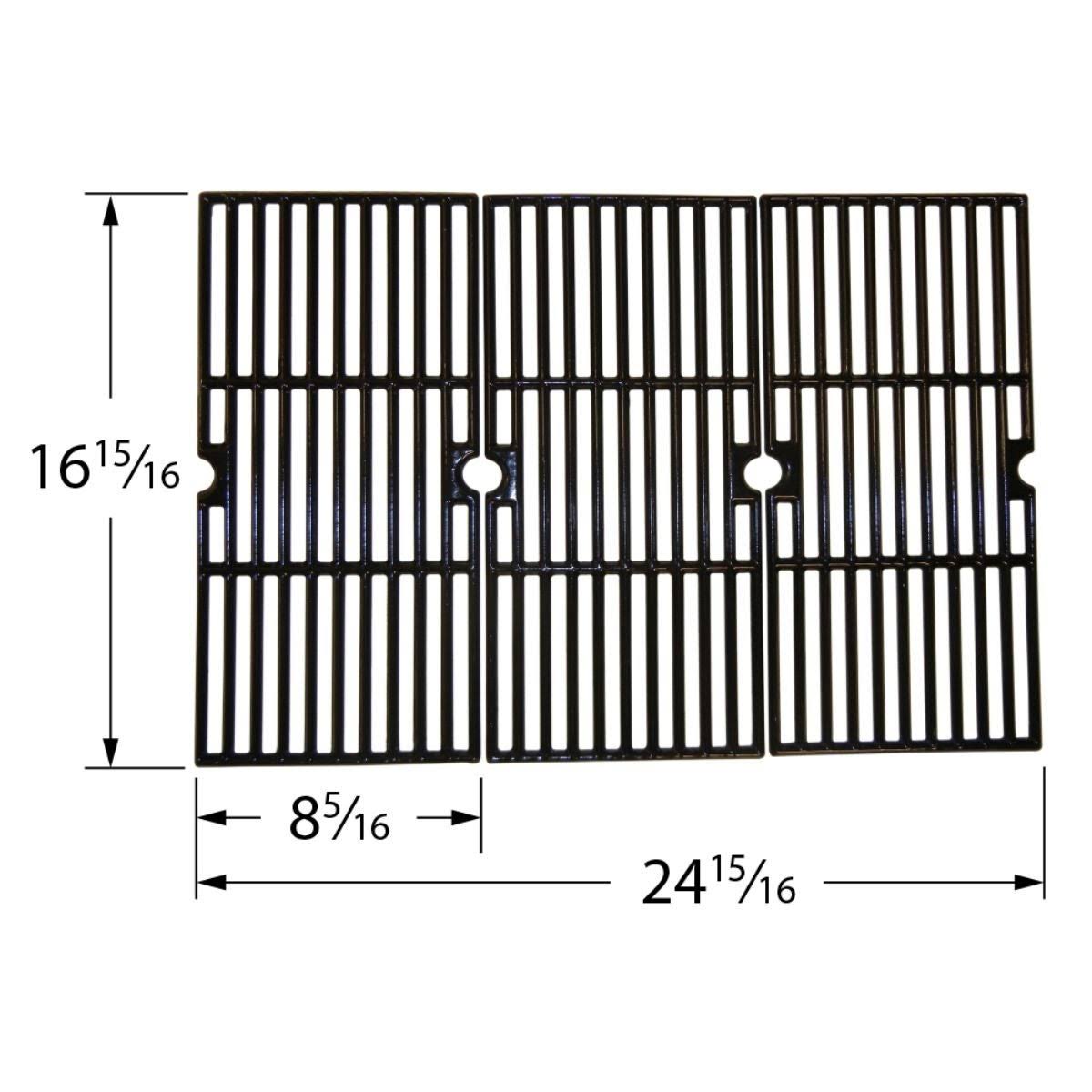 Set of 3 Matte Cast Iron Cooking Grid J522455
