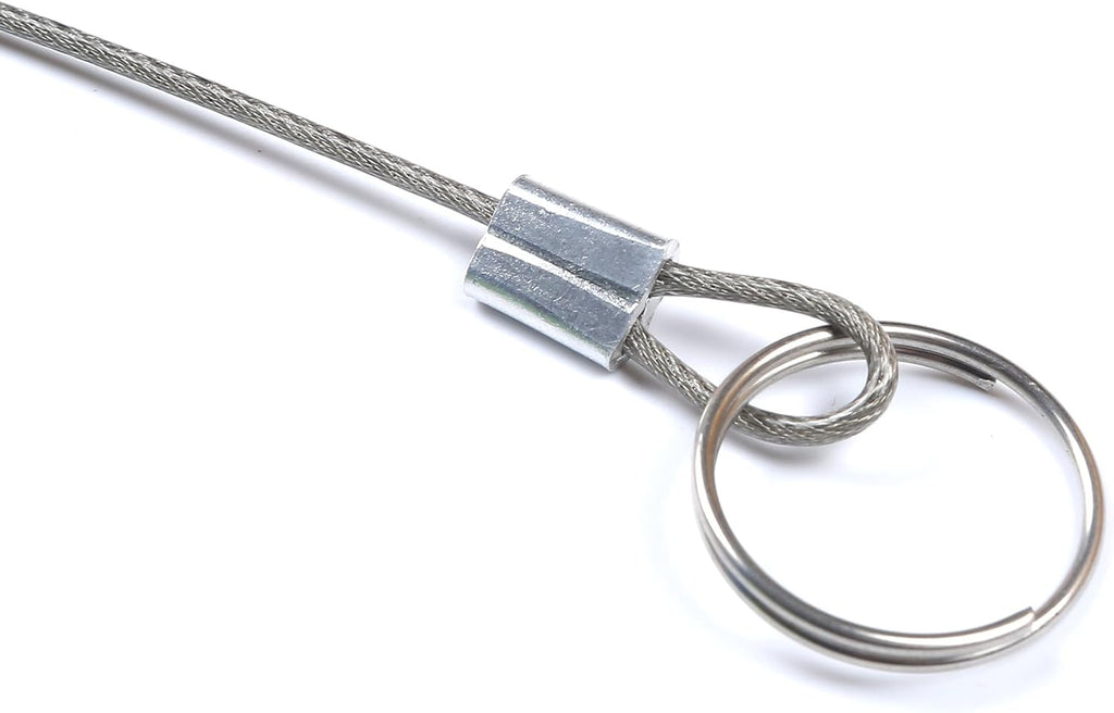 Stainless Steel Lanyard Cable Tether 2 Loops with Quick Release Ring Rubber Coating 12 (30.5cm) Set of 10 I9369