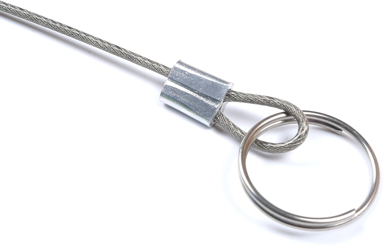 Stainless Steel Lanyard Cable Tether 2 Loops with Quick Release Ring Rubber Coating 12 (30.5cm) Set of 10 I9369