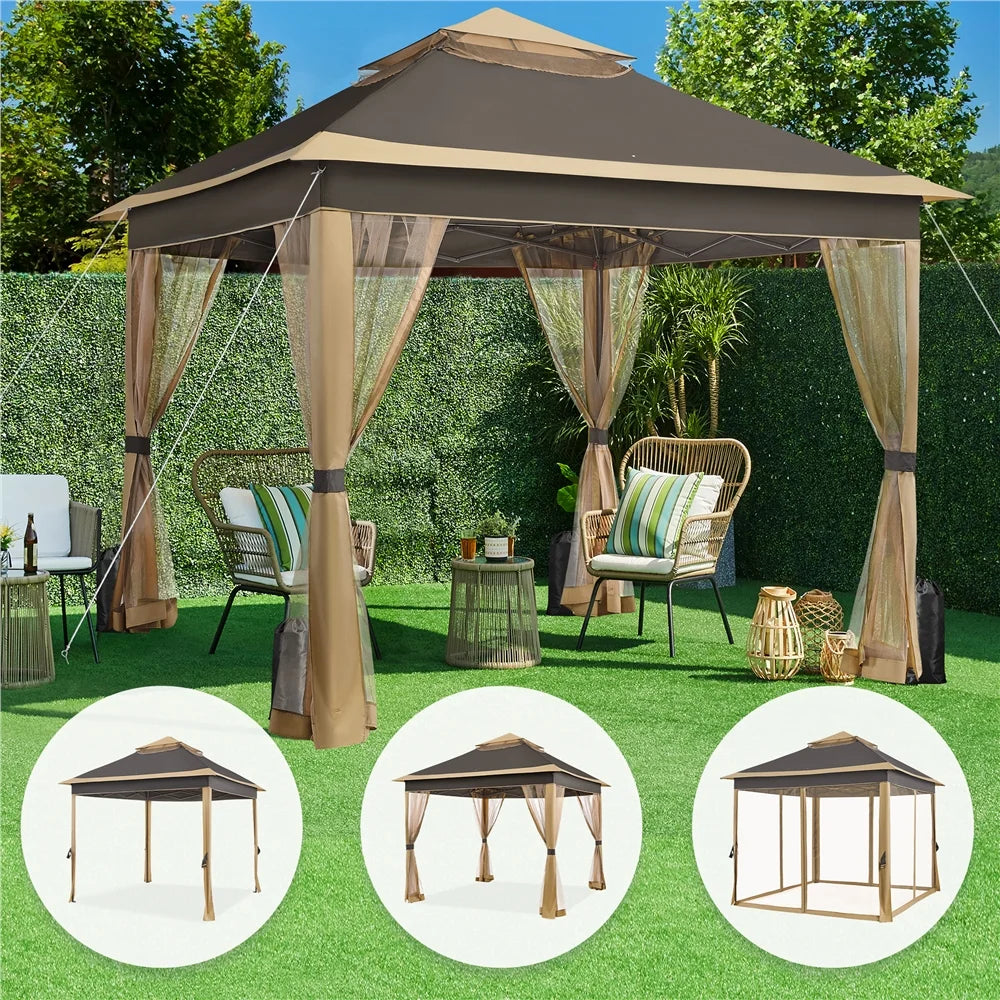 11x11 FT Pop-Up Gazebo with 4 Mesh Sidewalls W584