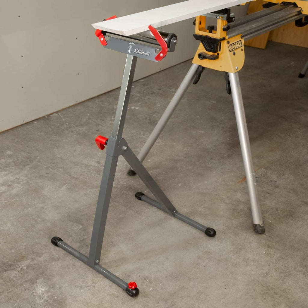 Folding Roller Stand Saw Horse Table, 250 LBS Load Capacity, Grey, Pack of 2 D125