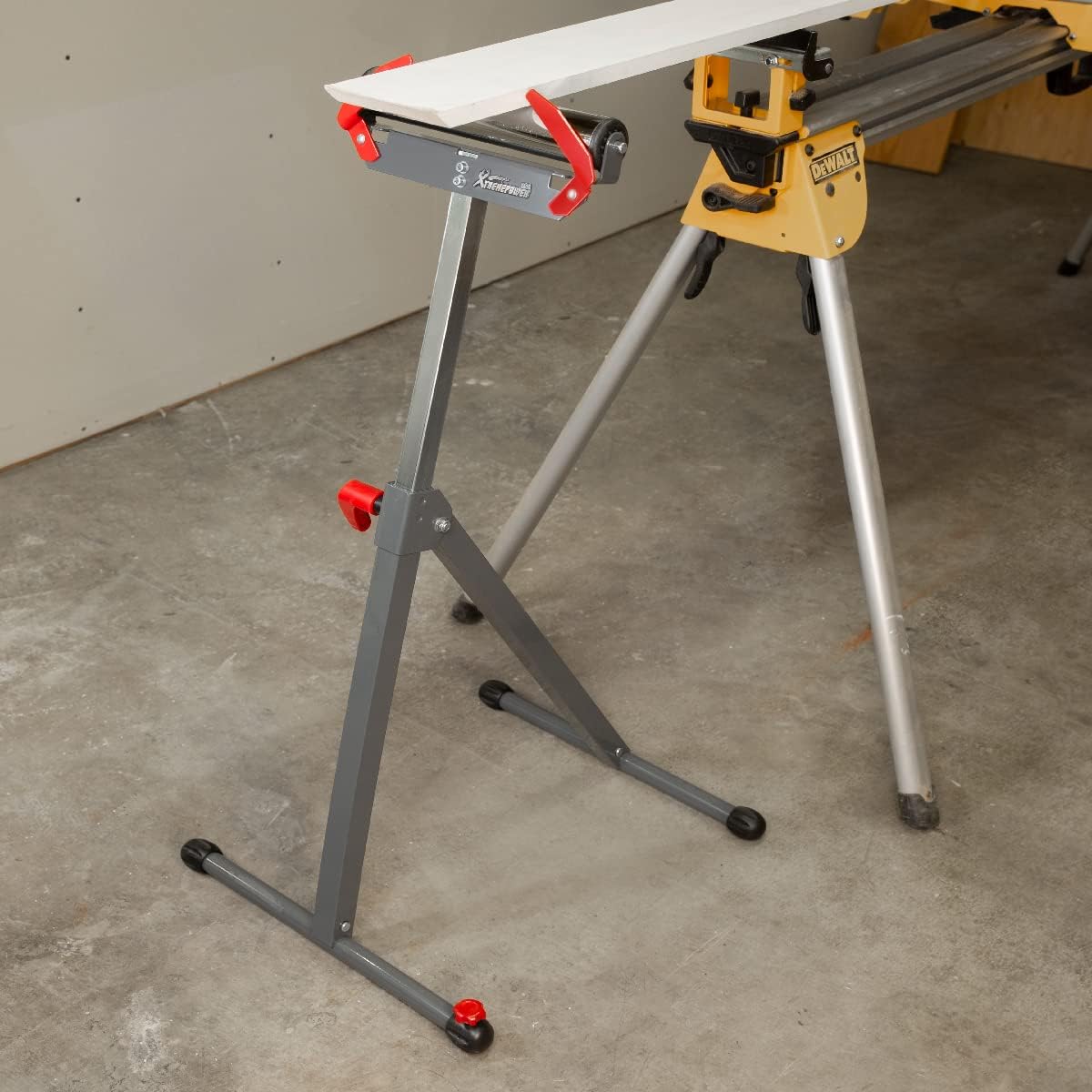 Folding Roller Stand Saw Horse Table, 250 LBS Load Capacity, Grey, Pack of 2 D125