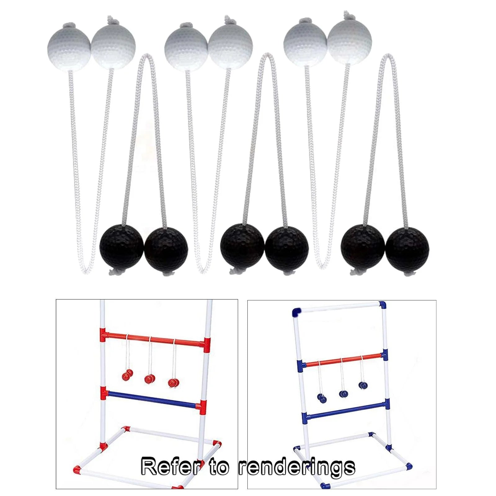 Ladder Toss Game with Golf Balls, Black and White K74626