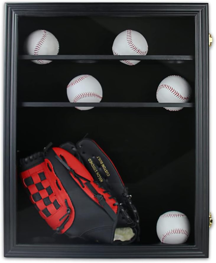 20 Baseball Display Case Cabinet with UV Protection Glass Door N213