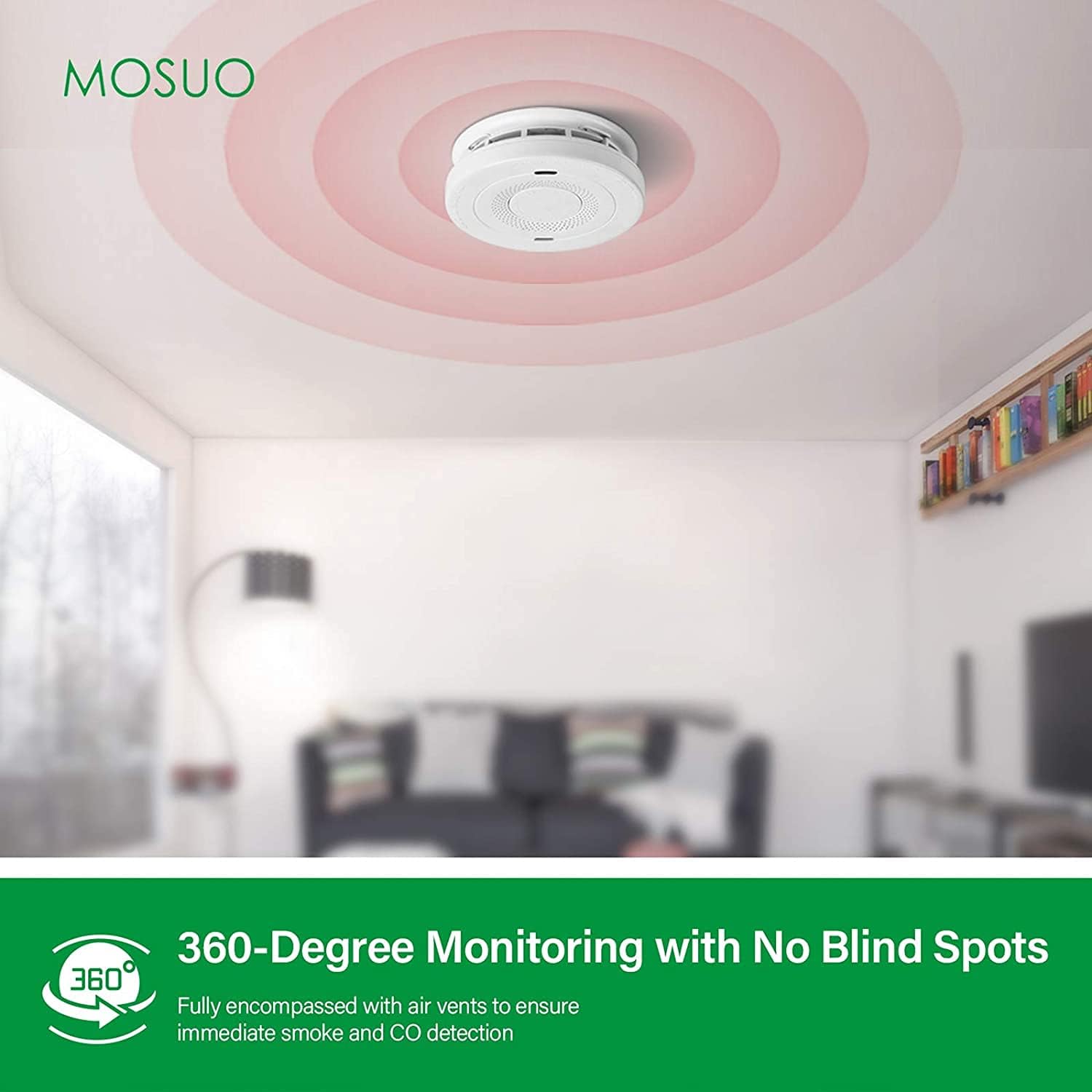 3PCS Smoke and Carbon Monoxide Detector Alarm with Voice Warning, 10 Year Lithium Battery Backup, Dual Sensor I295740