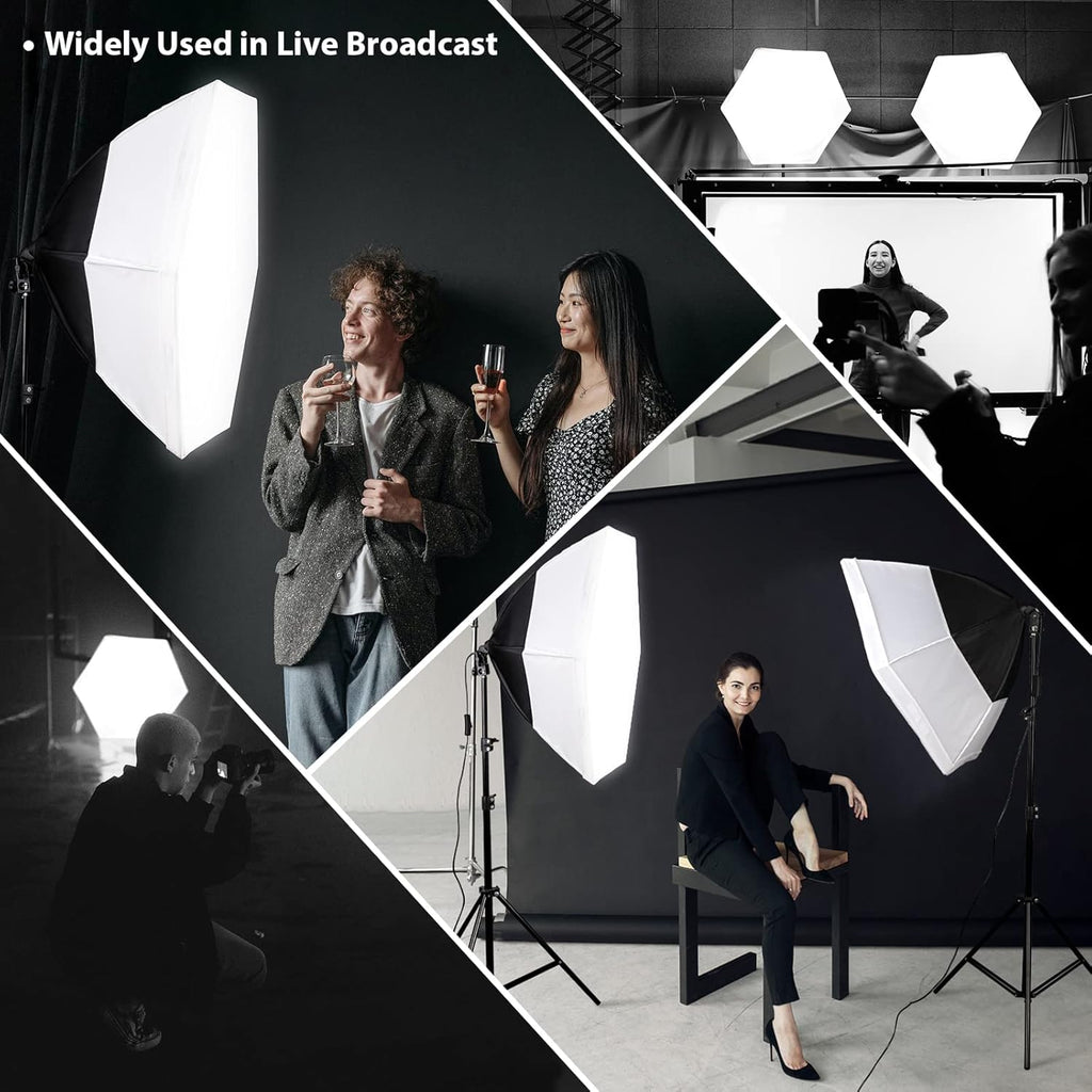 26inches Hexagon Softbox Lighting Kit with 2pcs 85W Bulbs C94188