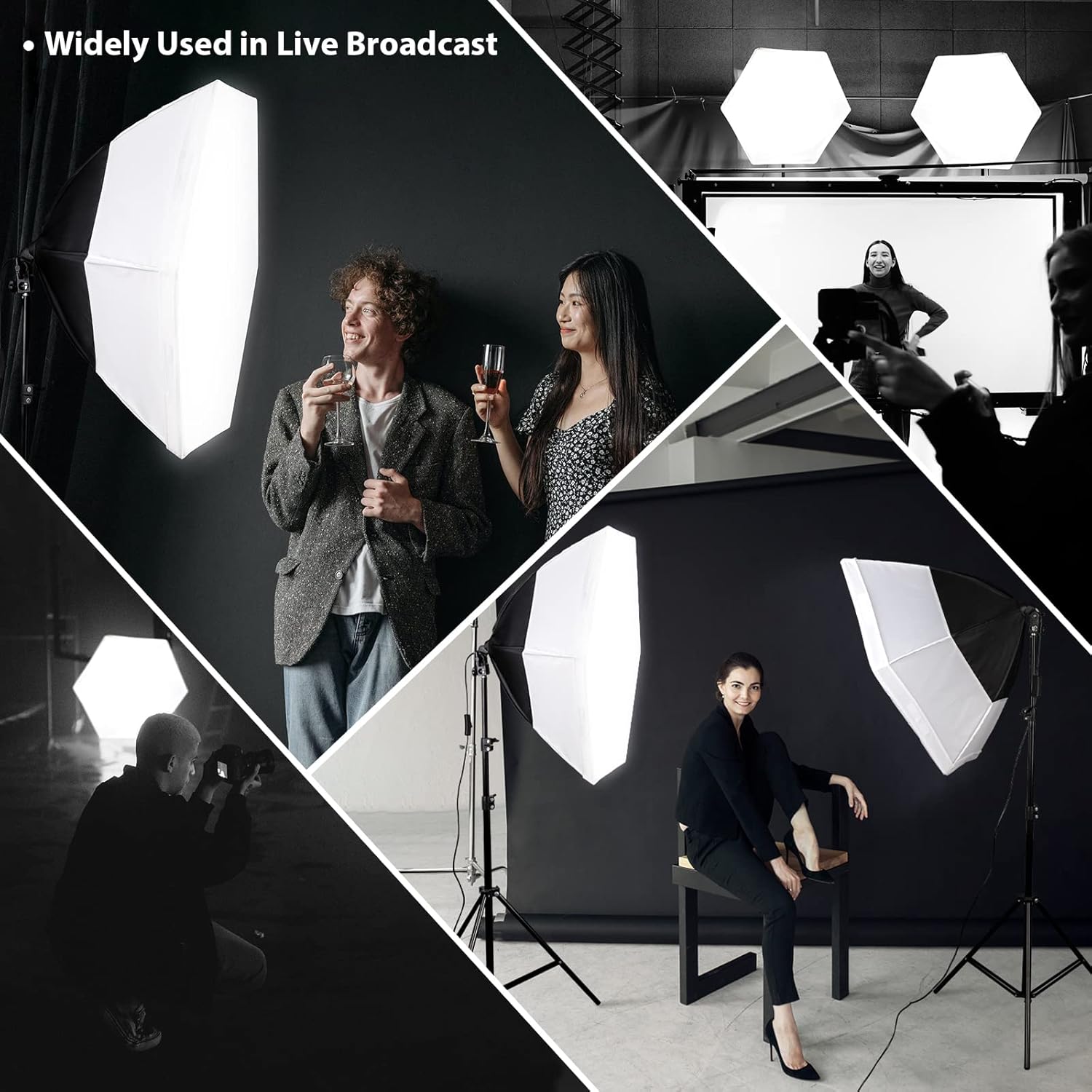 26inches Hexagon Softbox Lighting Kit with 2pcs 85W Bulbs C94188
