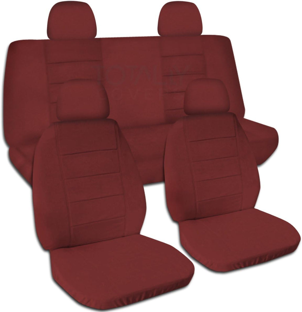Navy Blue Solid Color Car Seat Covers with 4 Headrest Covers C29594
