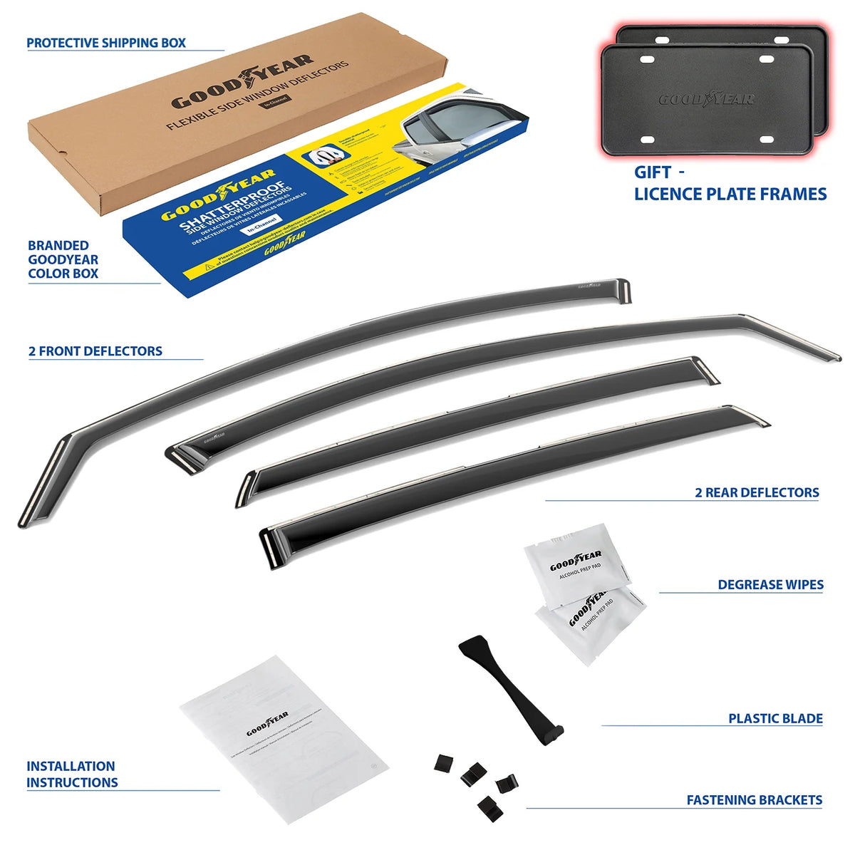 4 pcs In-Channel Window Deflectors for Chevrolet Malibu 2016-2024 N651