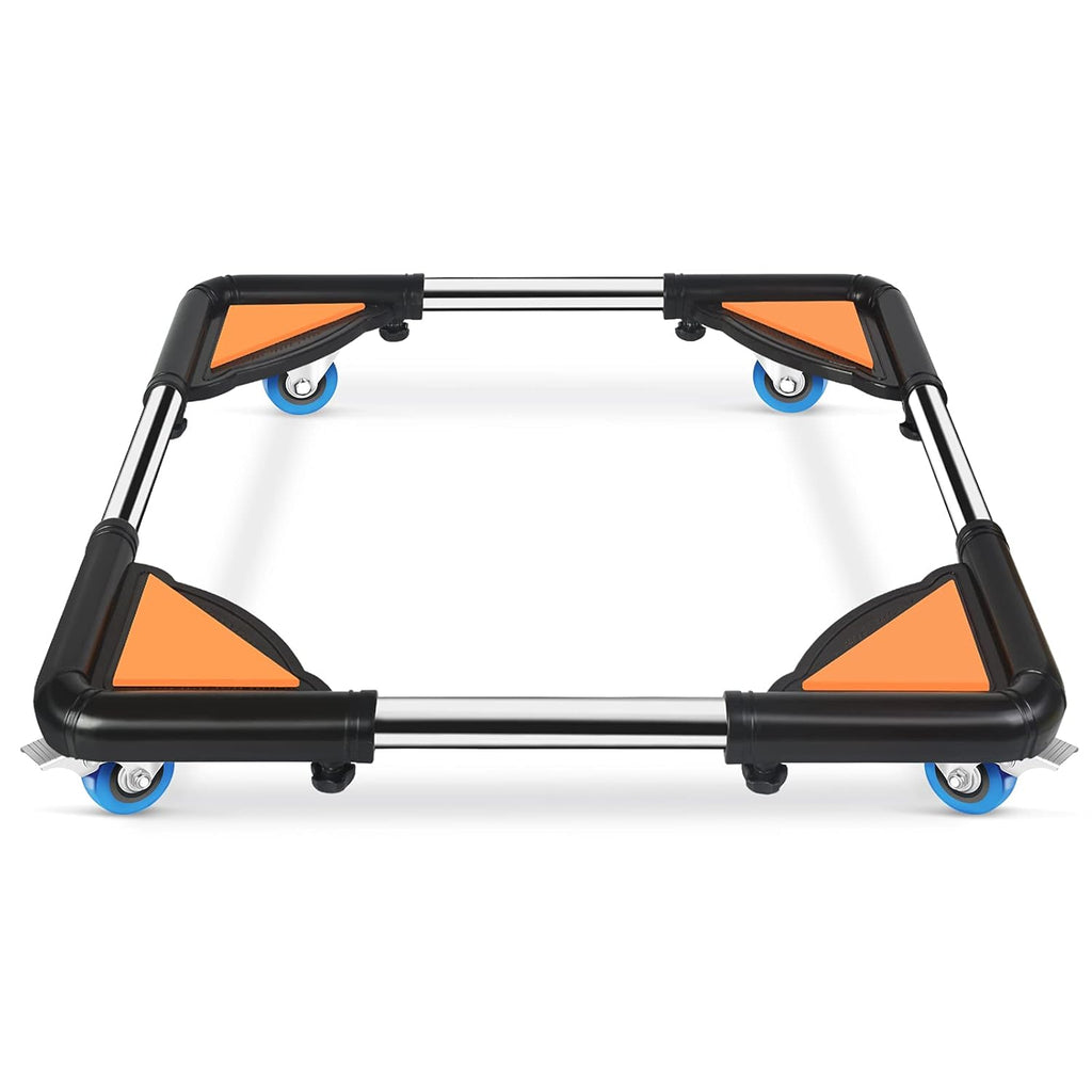 White Adjustable Furniture Dolly with 4 Locking Wheels A369