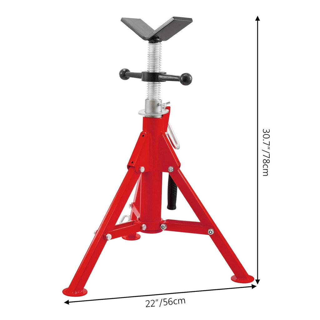 V Head Pipe Stand, Adjustable Height 20-37, 2500 lb. Load Capacity, Carbon Steel U1819