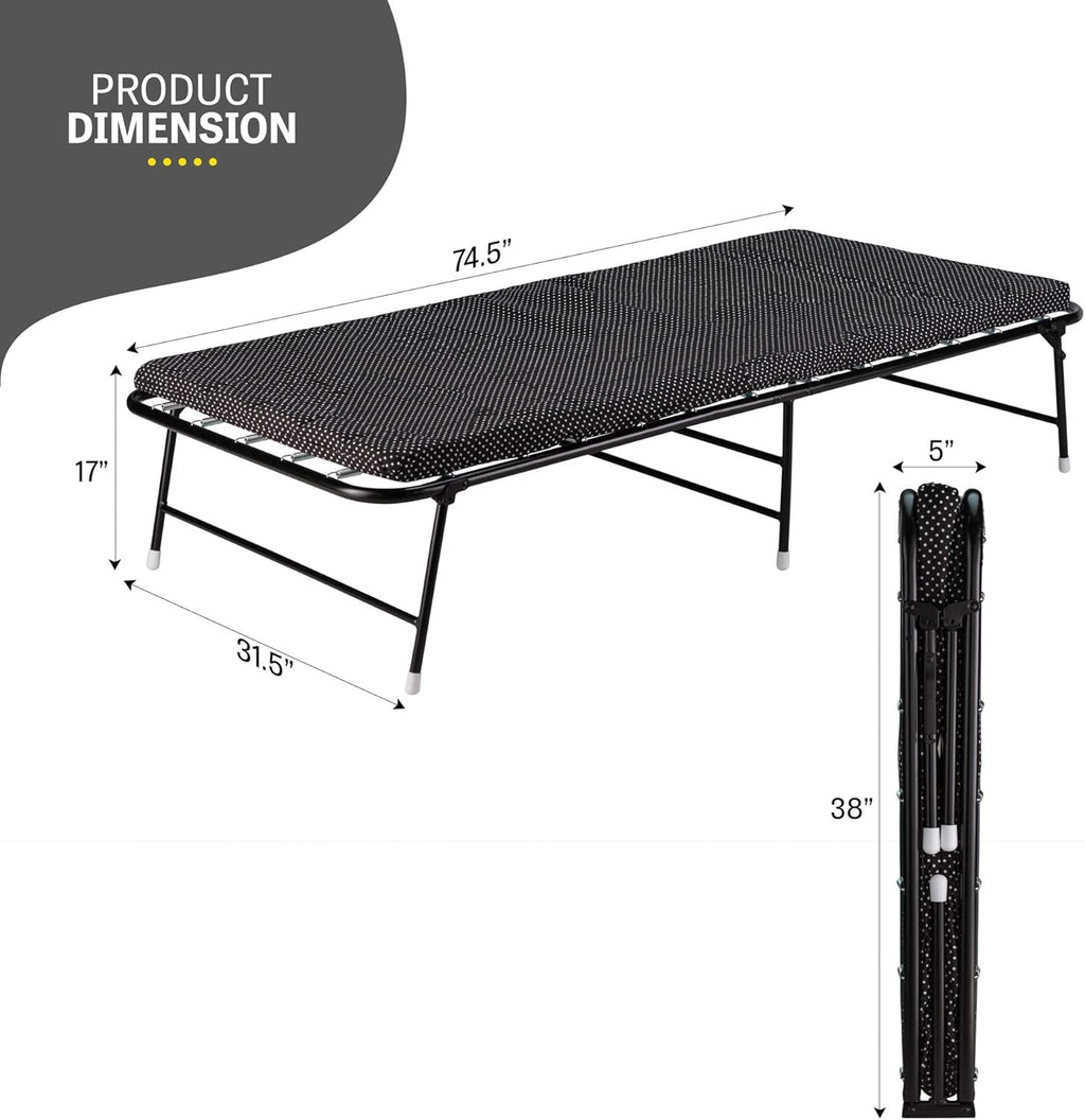 Folding Bed with Memory Foam Mattress and Carrying Bag B2549