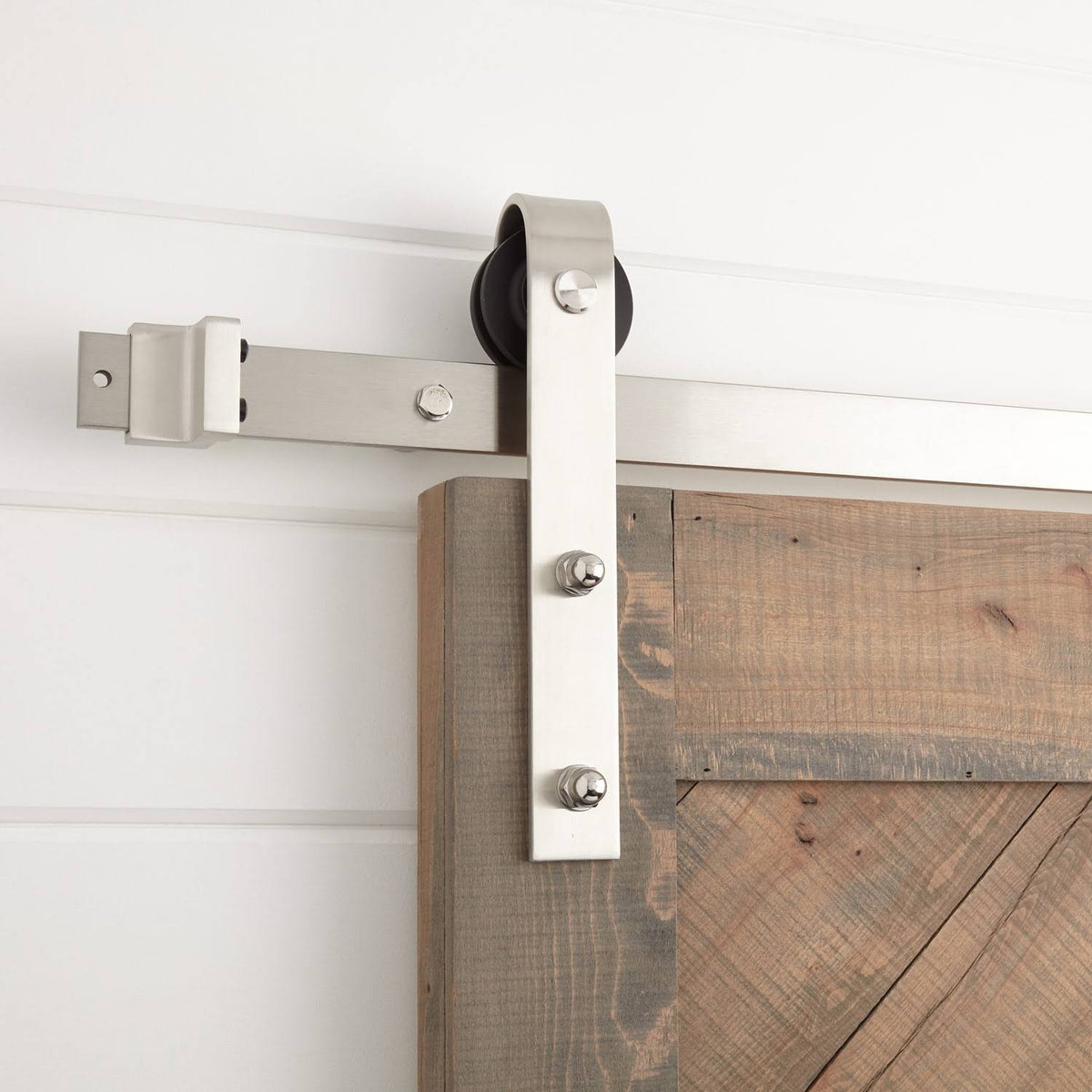 Black Steel Barn Door Hardware Kit with Soft Close P629775
