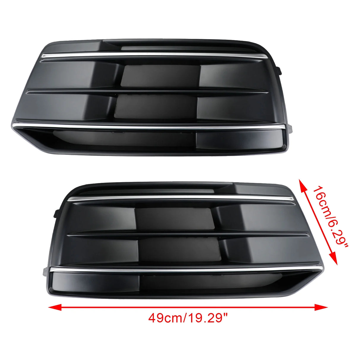 Front Bumper Cover Grille Bezel Insert for Audi Q5 2018-2022 Black/Chrome S128003