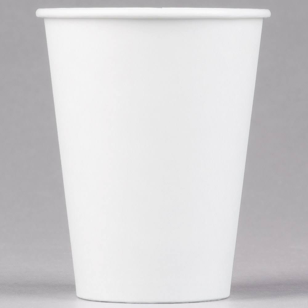 12 oz White Poly Paper Hot Cup Q589