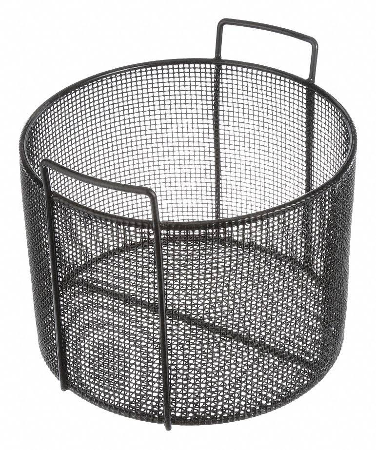 Black Steel Mesh Basket with Handles, 10 inch H T827