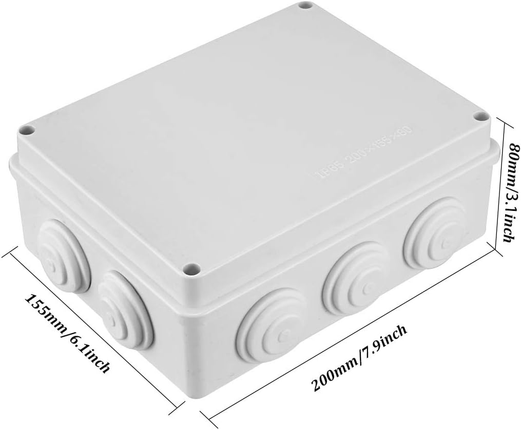 ABS Plastic IP65 Junction Box White Pack of 2 S664