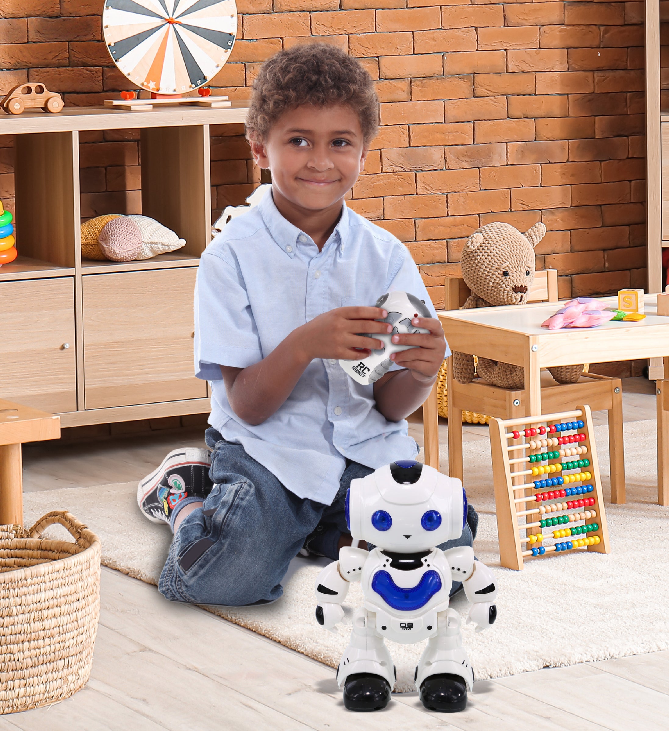 RC Robot Toys, Remote Control Red and Blue Interactive Robot Toy, Set of 2 F537577