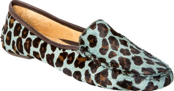 Teal Blue Leopard Driving Moccasin M8354