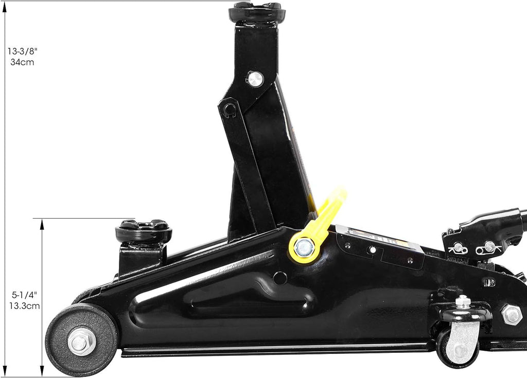 2 Ton Hydraulic Trolley Service Jack Combo with 2 Jack Stands, Black H5168