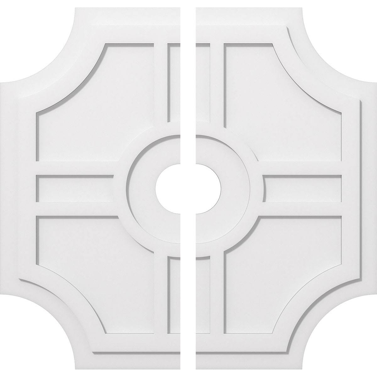 Contemporary PVC Ceiling Medallion (36x22OD x 5x22ID x 12x22C - Two Piece) D2122