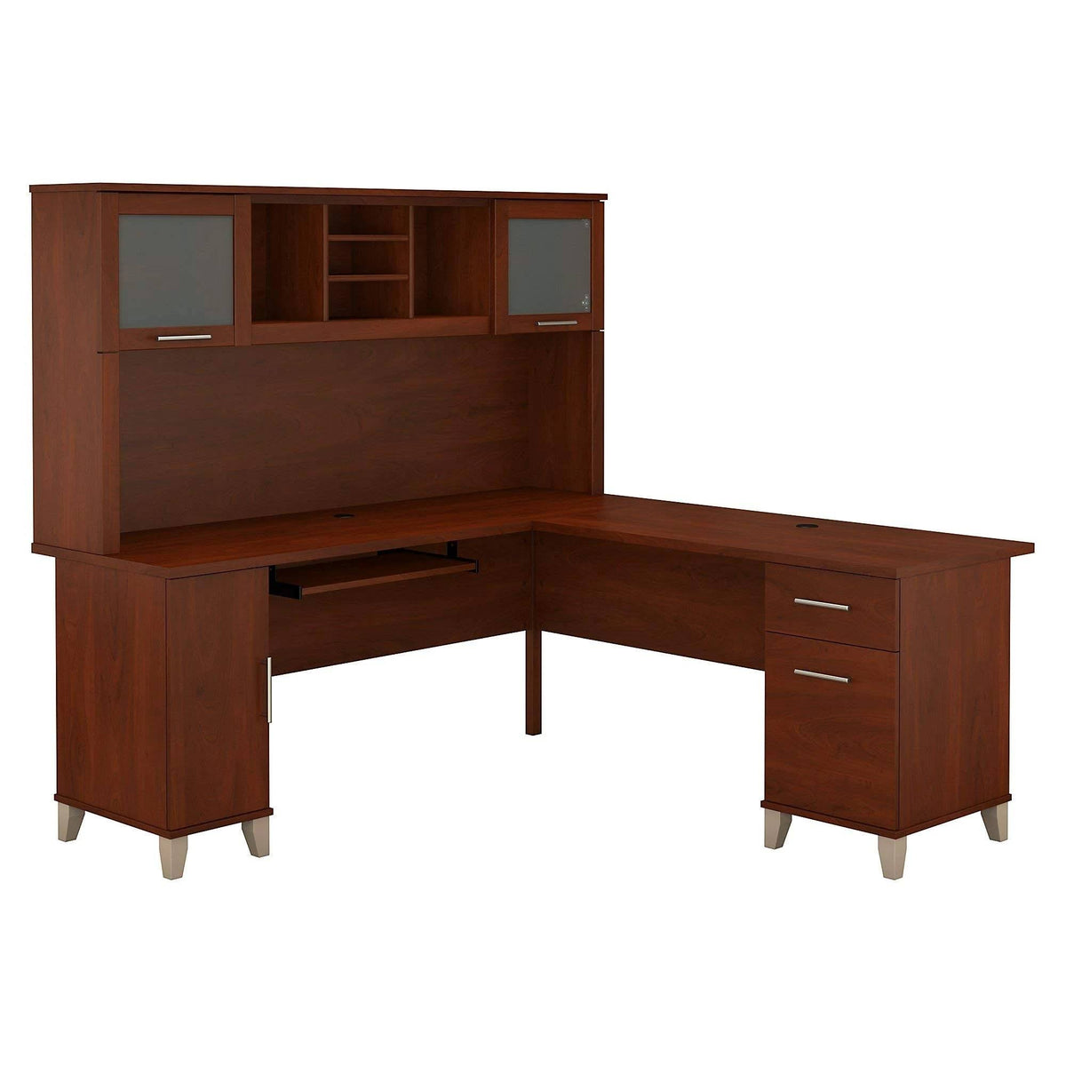 72w L Shaped Desk with Hutch V867
