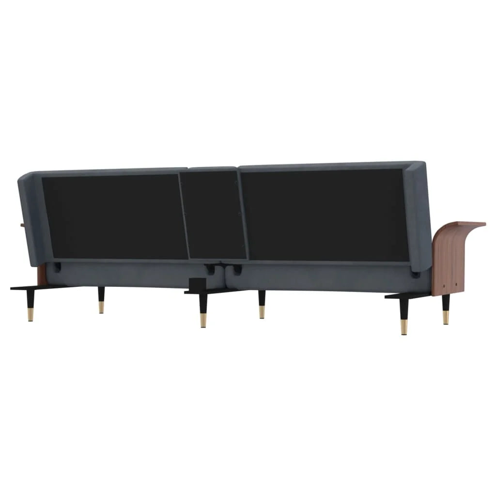 Dark Gray Sofa Bed with Cup Holders C47153