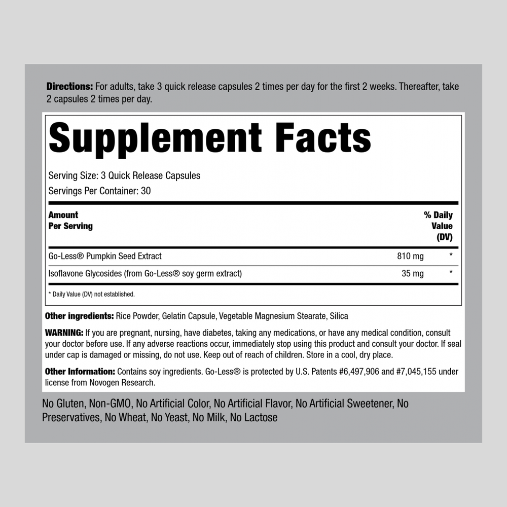 90 Capsules Bladder Control Pills K3547