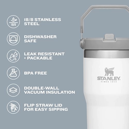 Cream Stainless Steel Vacuum Insulated Tumbler with Straw U4384