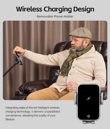 Grey Fabric Power Lift Recliner Chair with Cupholder and USB Ports O908
