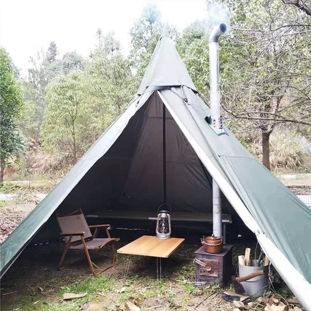 Green Pyramid Tent With Stove Jack M3221