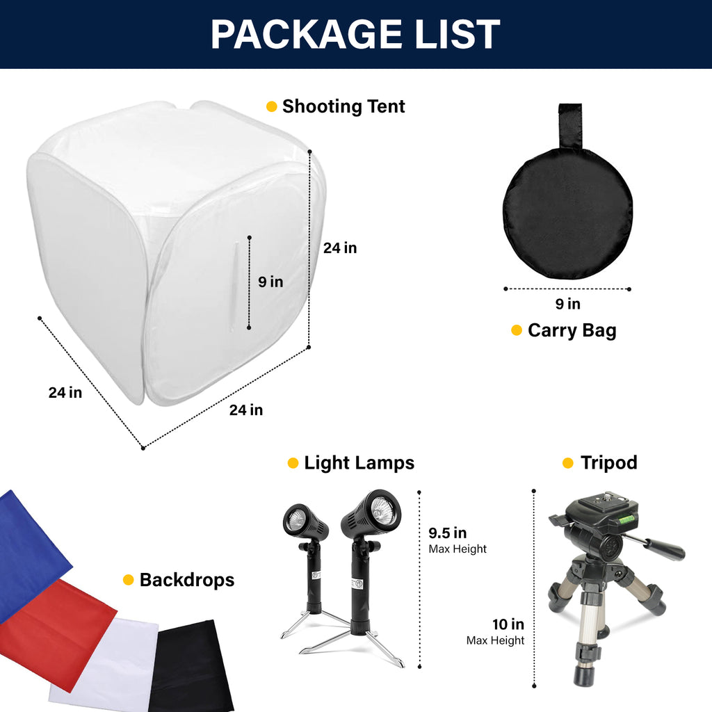 24" Folding Photo Light Box with LED Lighting Kit and Tripod D91291
