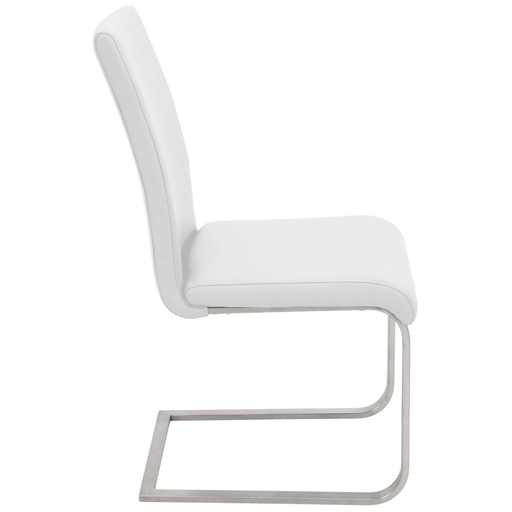 White Leather Dining Chair Set of 2 L7231