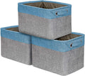 Large Rectangular Fabric Collapsible Basket Set 3-Pack with Carry Handles G30819