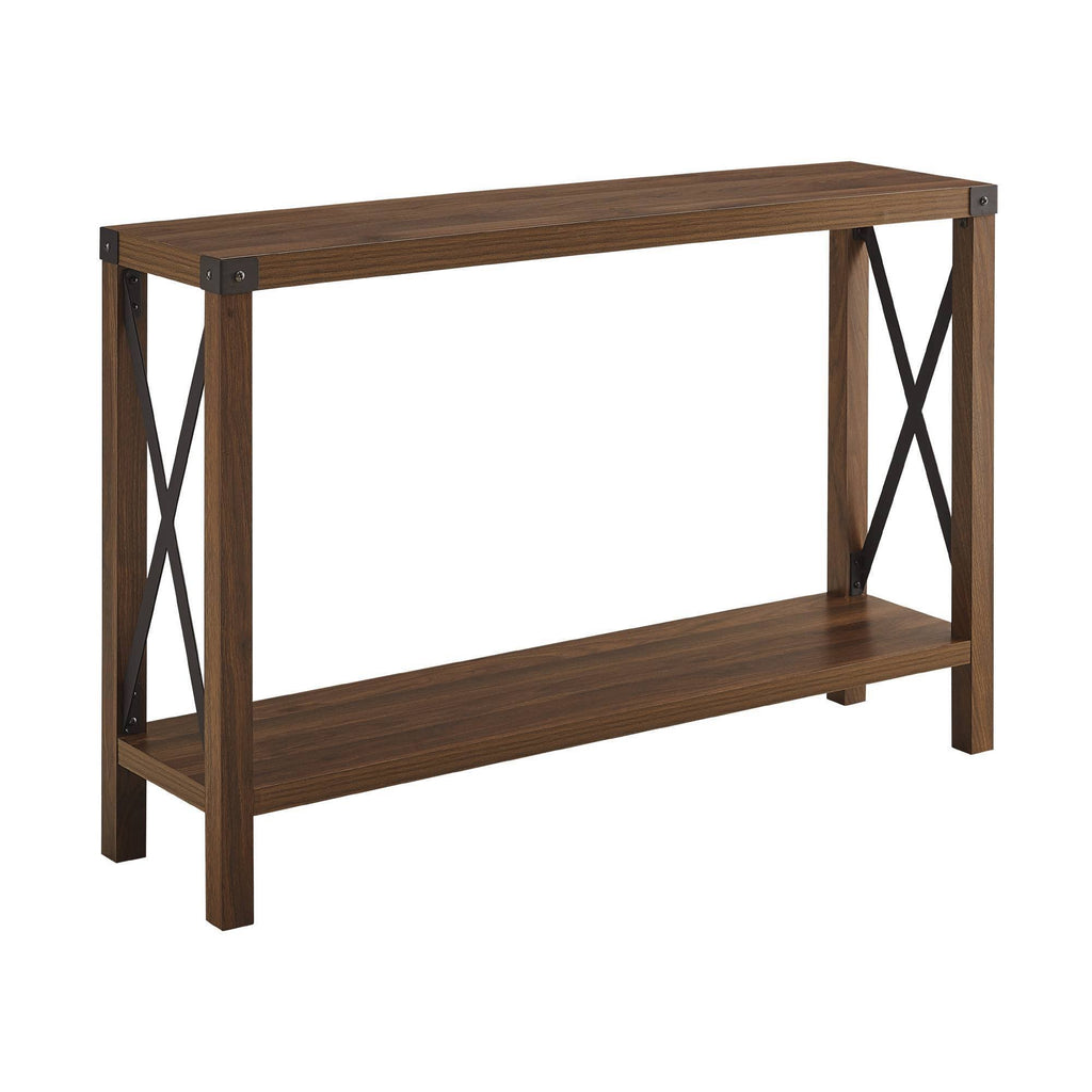 Rustic Farmhouse Entry Table Dark Walnut K995