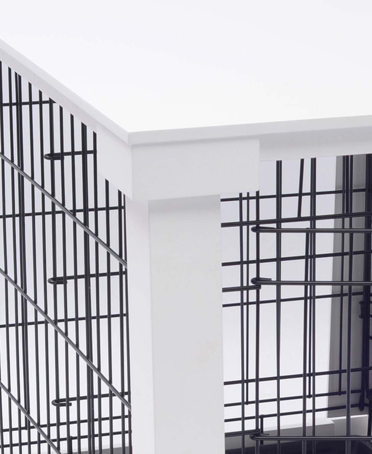 White Large Cage with Crate Cover I194186