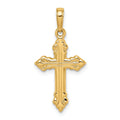 14K Yellow Gold Cross Pendant Charm O885
